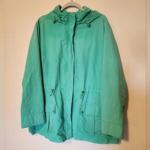 Lands' End Hooded Utility Jacket in Mint Green